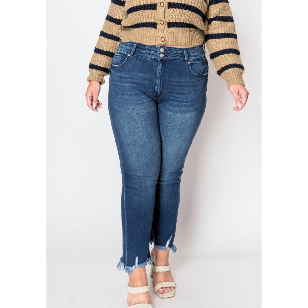 Artemis Vintage PLUS SIZE HIGH RISE STRETCH DOUBLE WAIST BAND STRAIGHT JEANS